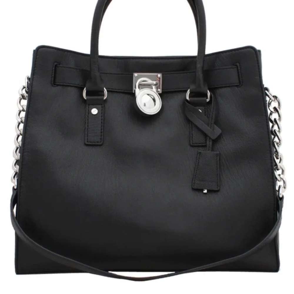 Michael Kors Black Tote with Silver Accents